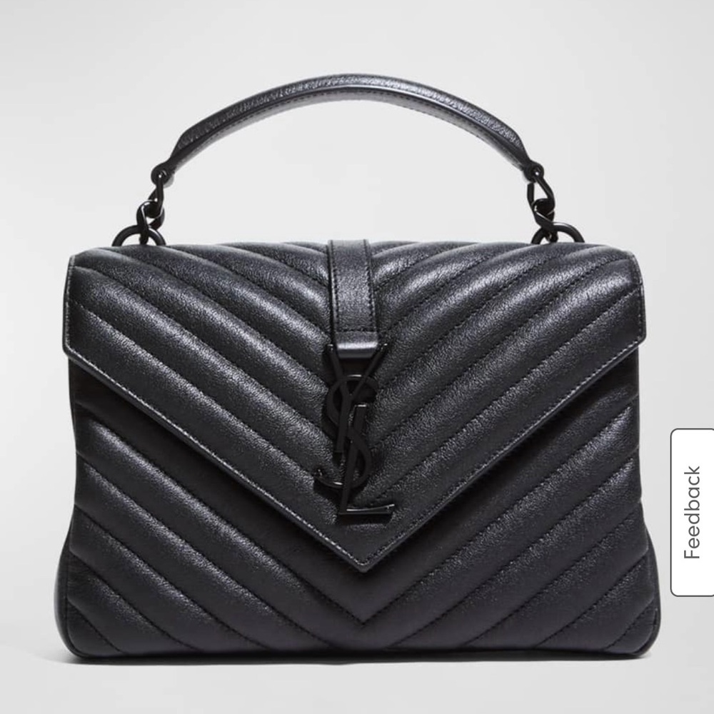 Yves Saint Laurent Black Chevron Satchel